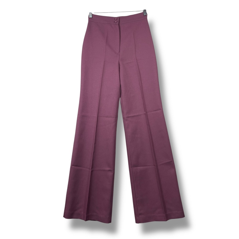 Vintage 70s Purple Wide Leg High-Waisted Pants